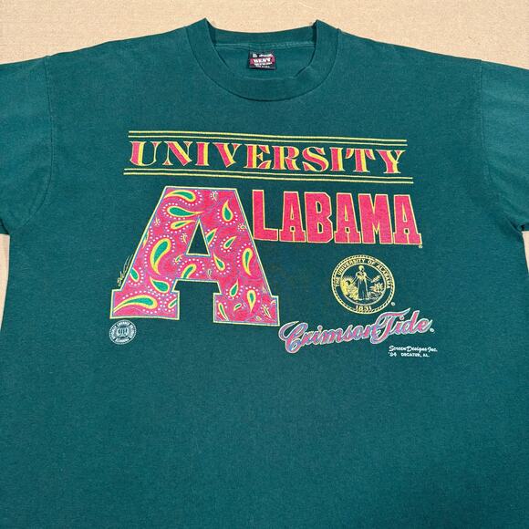 90s Alabama Crimson Tide Tee XL Vintage College Shirt Fruit of the Loom USA - Picture 2 of 7